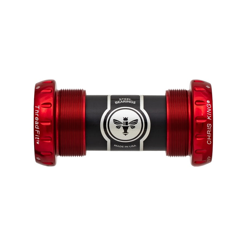 Chris King Threadfit 24 Steel Bottom Bracket Red