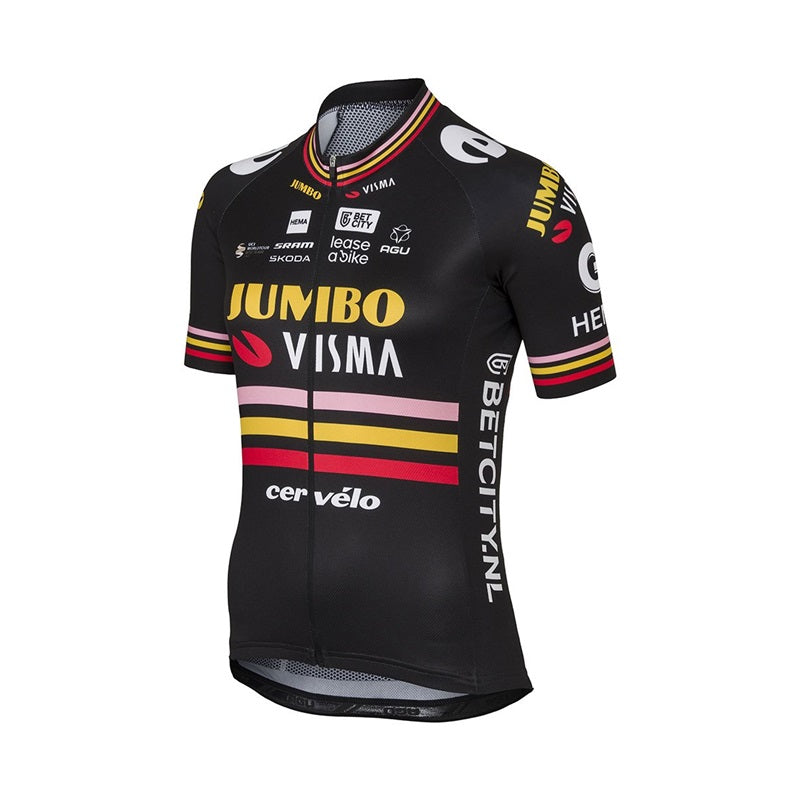 AGU Jumbo-Visma Replica Triple Victory 2023 Short Sleeve Jersey Side 1