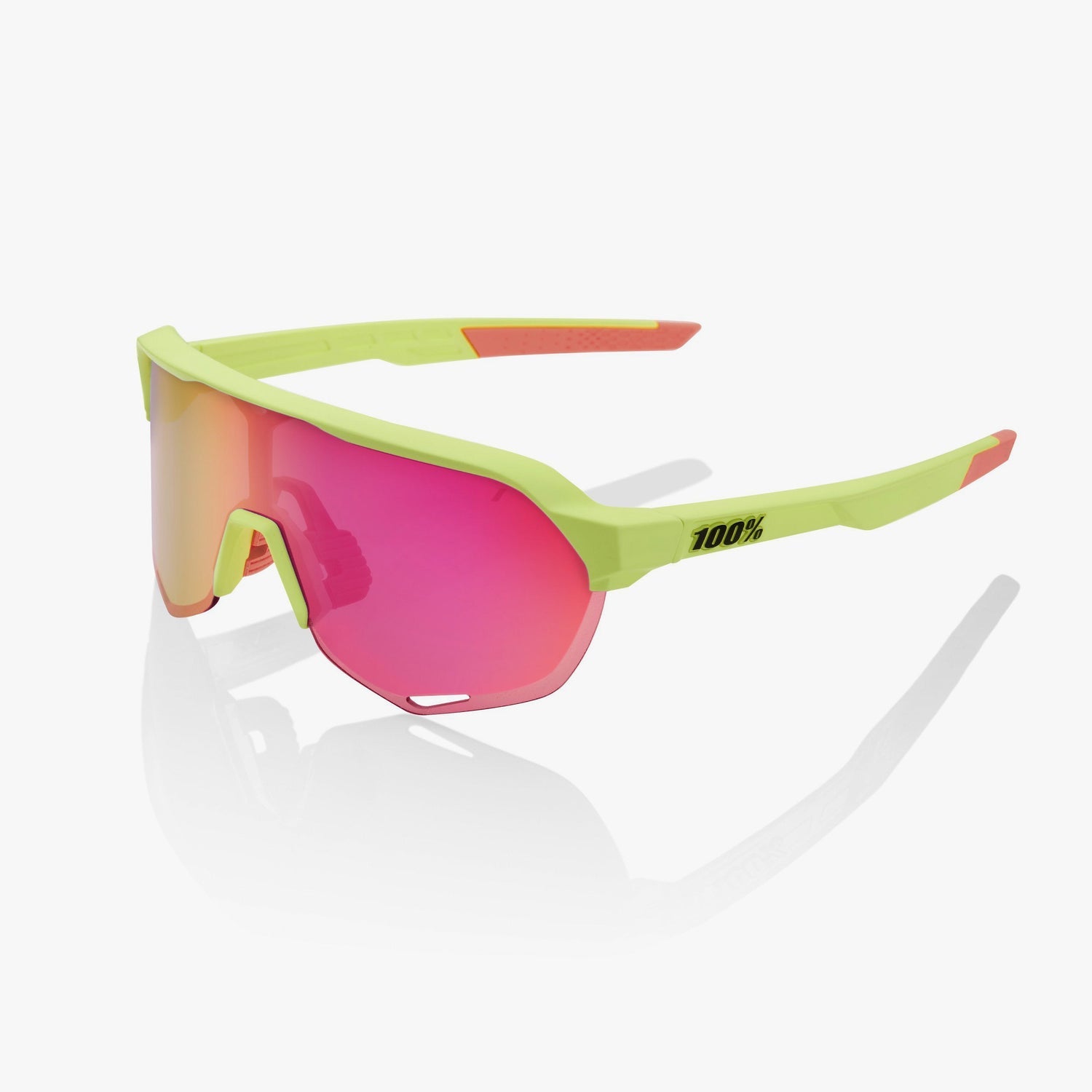 100% S3 Matte Washed Out Neon Yellow Purple Multilayer Mirror Lens