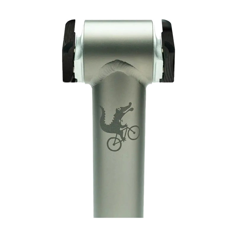 MOOTS Cinch Straight Seatpost (Gloss Black Saddle Clamp, Anodized Matte Blue Logo, 27.2mm)