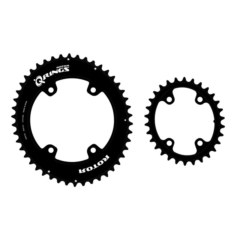 Rotor Aero Oval Q-Ring BCD110/80x4 Chainring Black - Shimano GRX