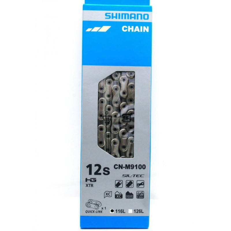 [WAXED] Shimano XTR Dura-Ace Chain CN-M9100 116L W/Quick-Link - 12 Speed