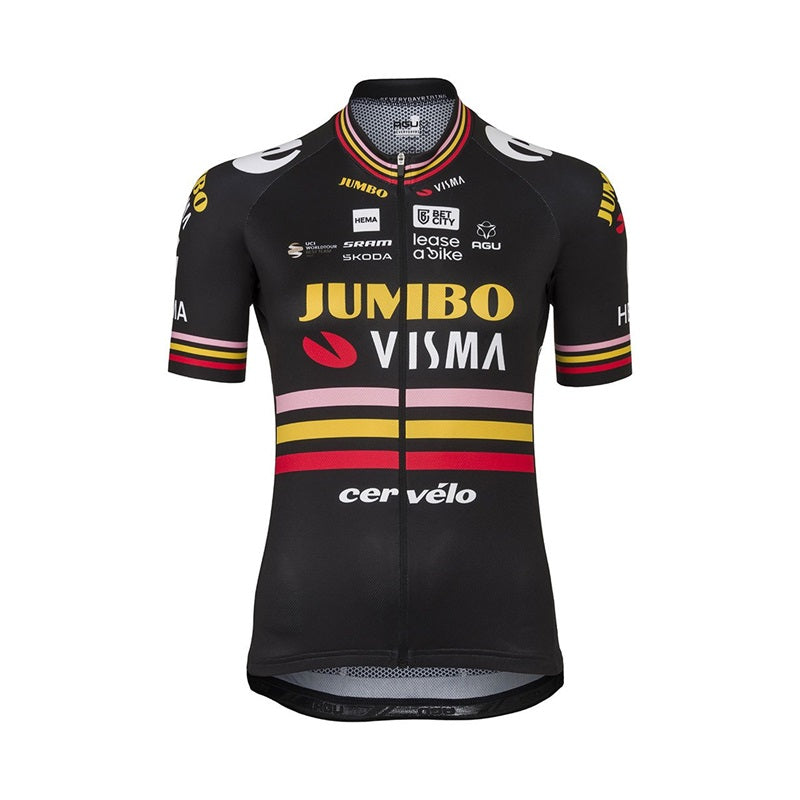 AGU Jumbo-Visma Replica Triple Victory 2023 Short Sleeve Jersey Front